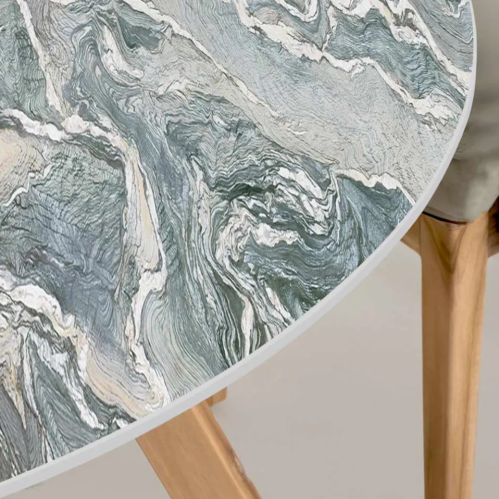 Runder Außentisch aus ikonischer Cyprus-Keramik Made in Italy - Pegaso