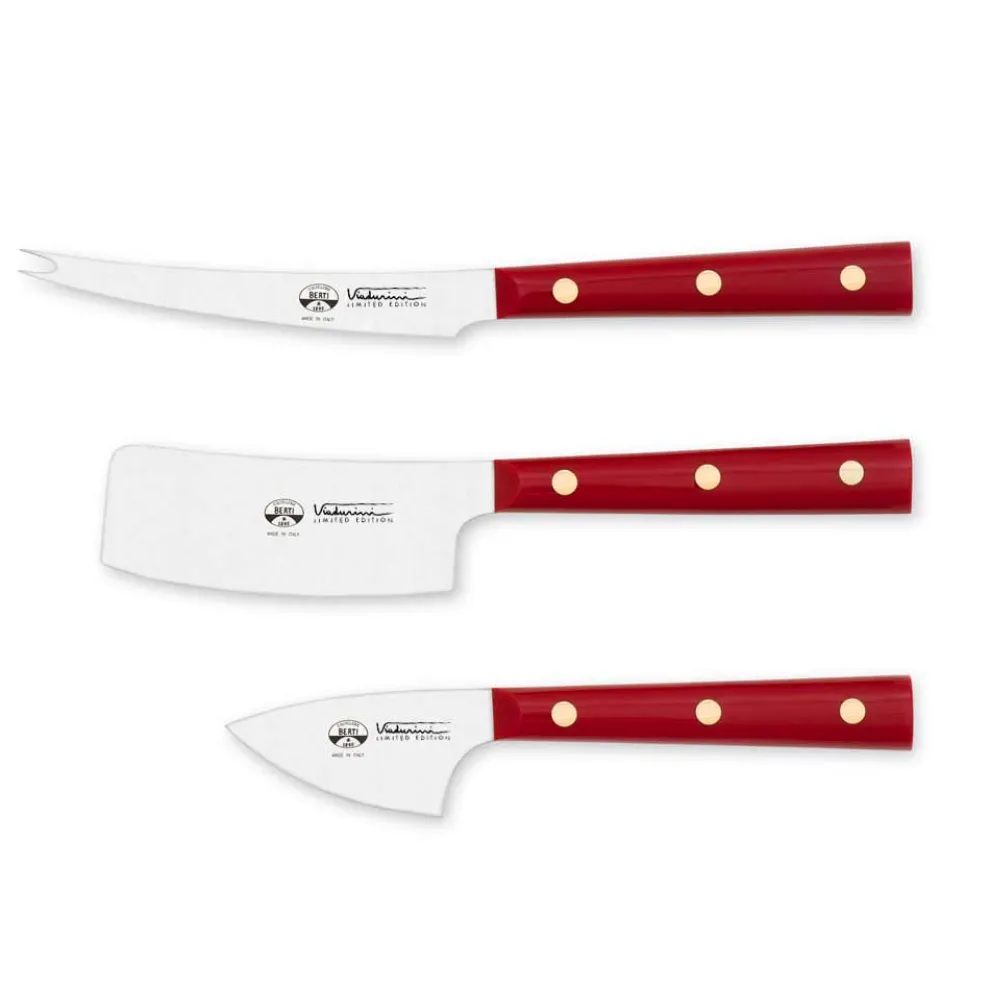 3 Edelstahl-Käsemesser, Berti Exklusiv für Viadurini - Asiago
