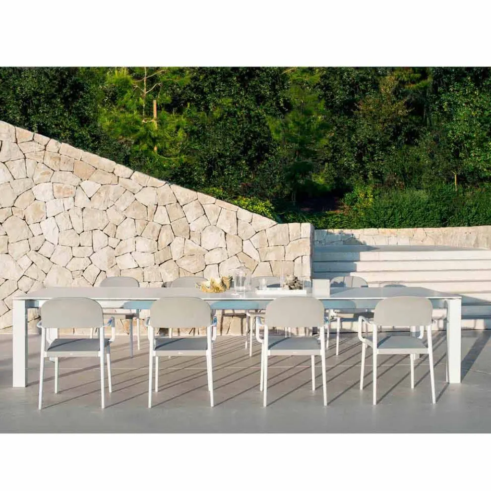 Ausziehbarer Gartentisch aus lackiertem Aluminium Varaschin Dolmen