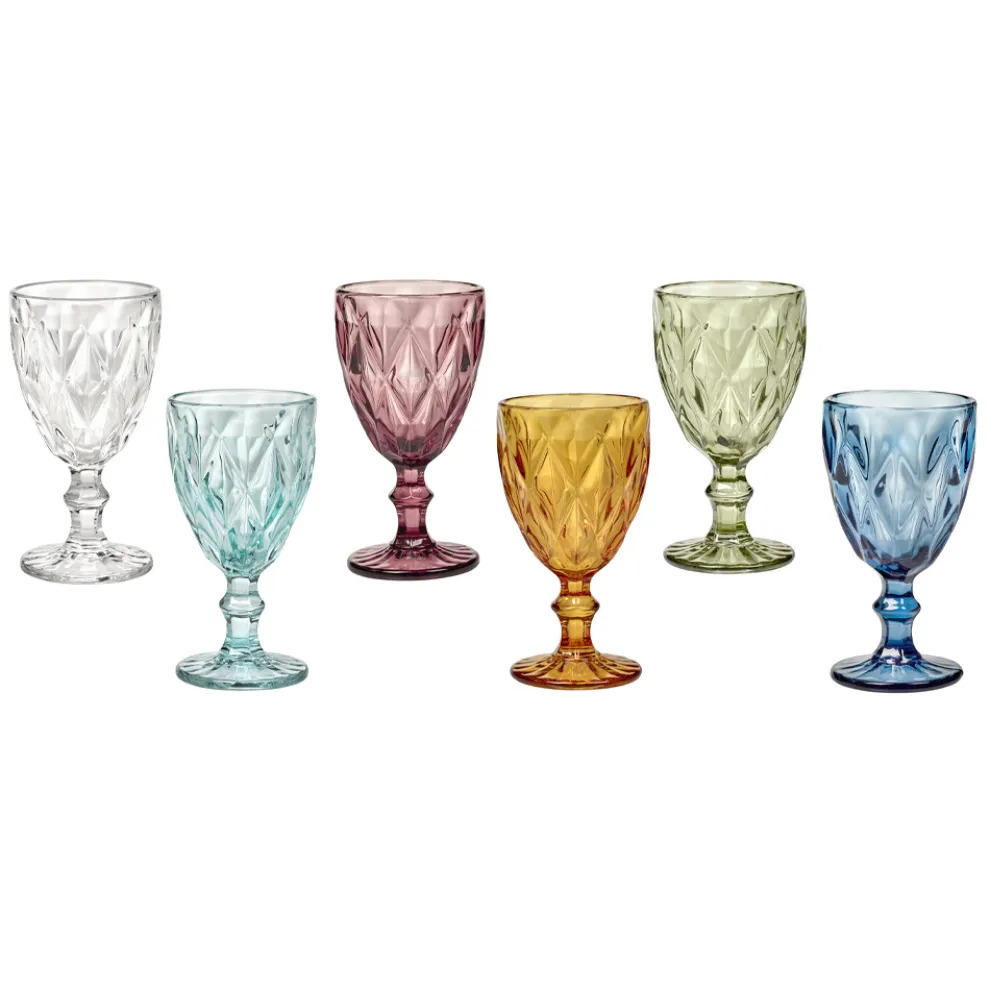 Farbige Weingläser in modernem Designglas 12 Stück - Timon