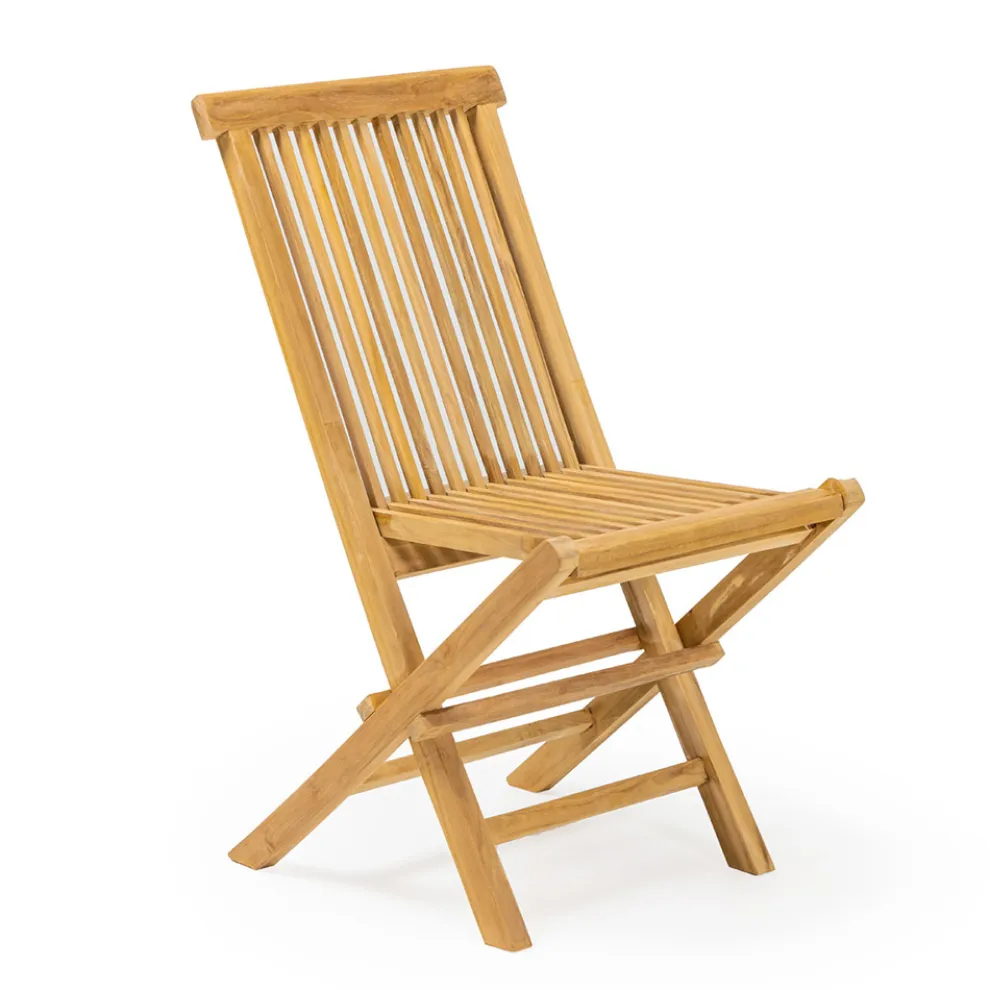 Klappbarer Gartenstuhl aus natürlichem Teak - Yggdrasil