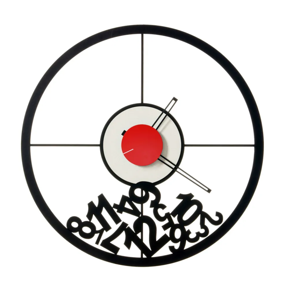 Uhr aus Eisen mit gefallenen Zahlen, hergestellt in Italien – Widder