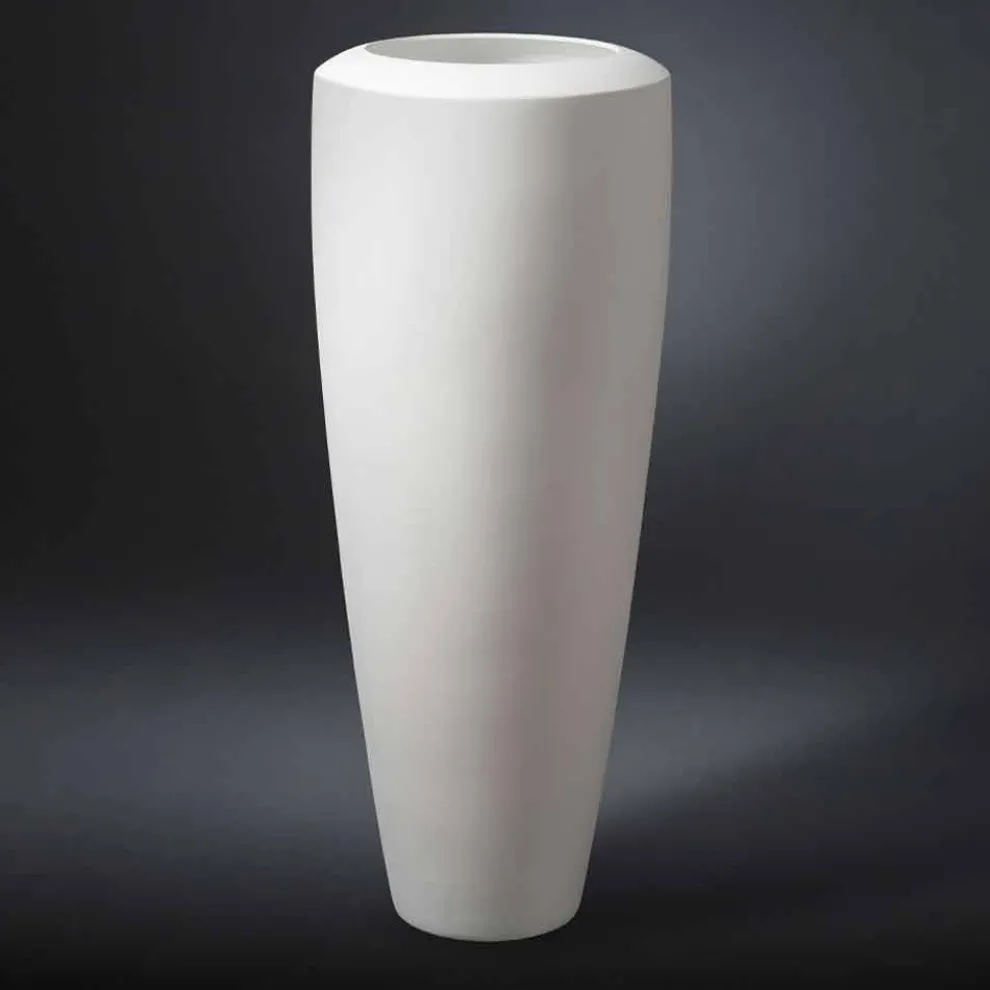 Hohe dekorative weiße Keramikvase Made in Italy - Jacky