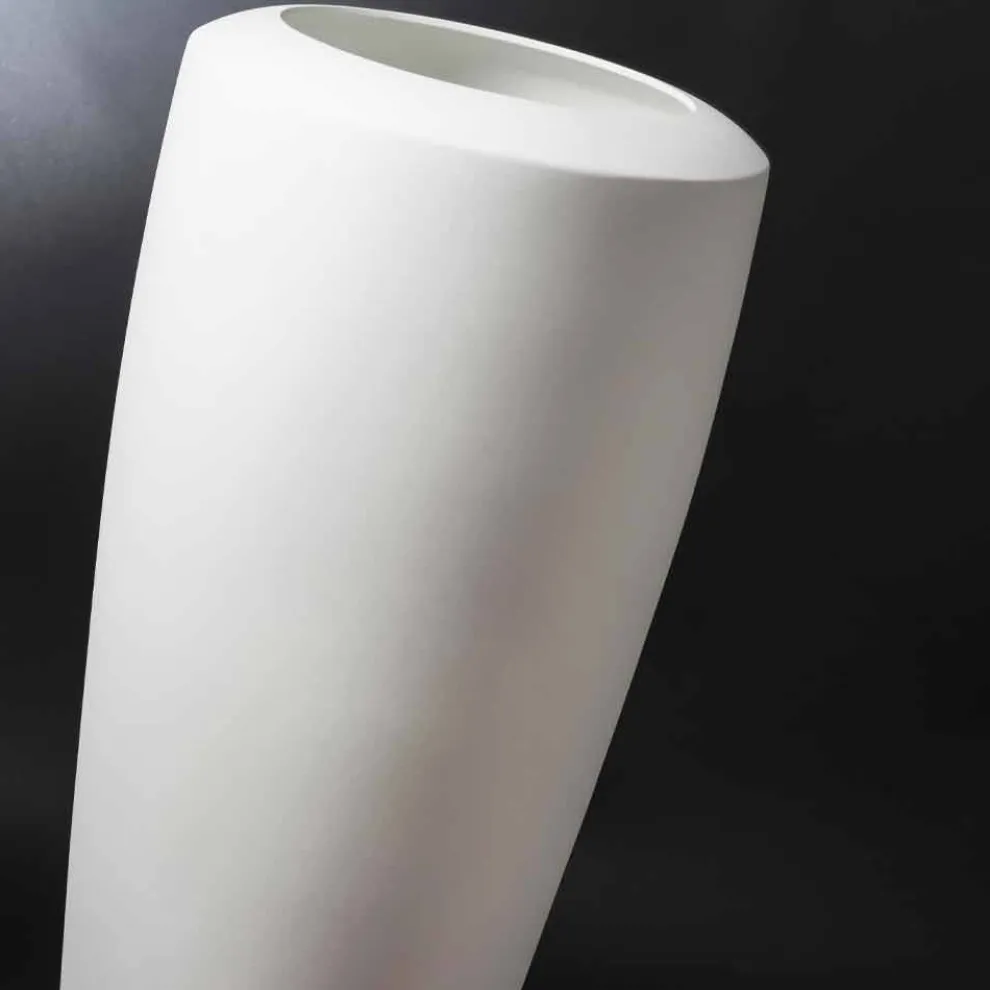 Hohe dekorative weiße Keramikvase Made in Italy - Jacky