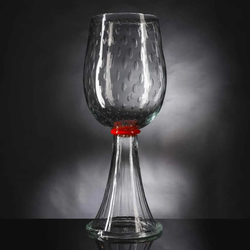 Moderne transparente Vase aus geblasenem Muranoglas Made in Italy - Copernicus