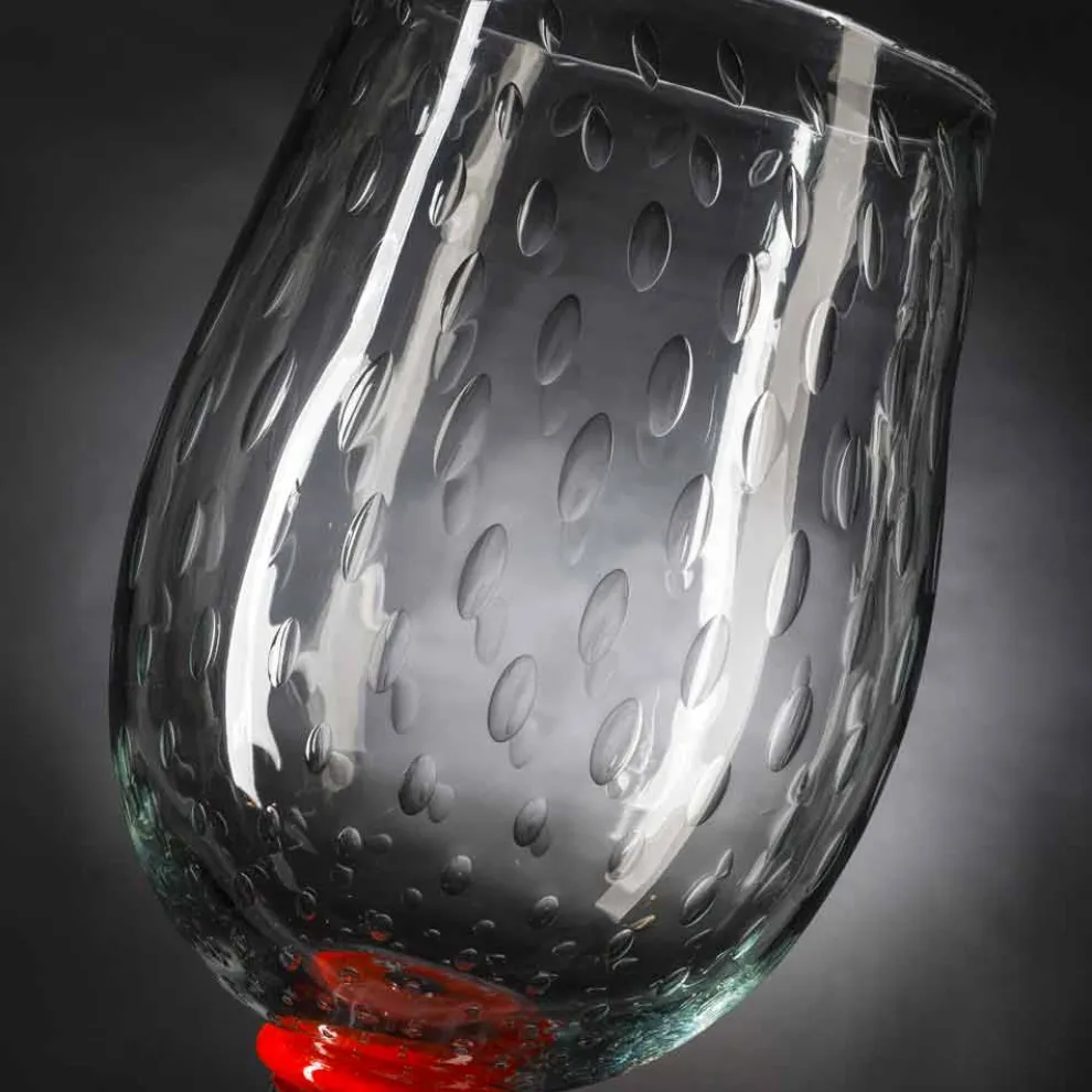 Moderne transparente Vase aus geblasenem Muranoglas Made in Italy - Copernicus