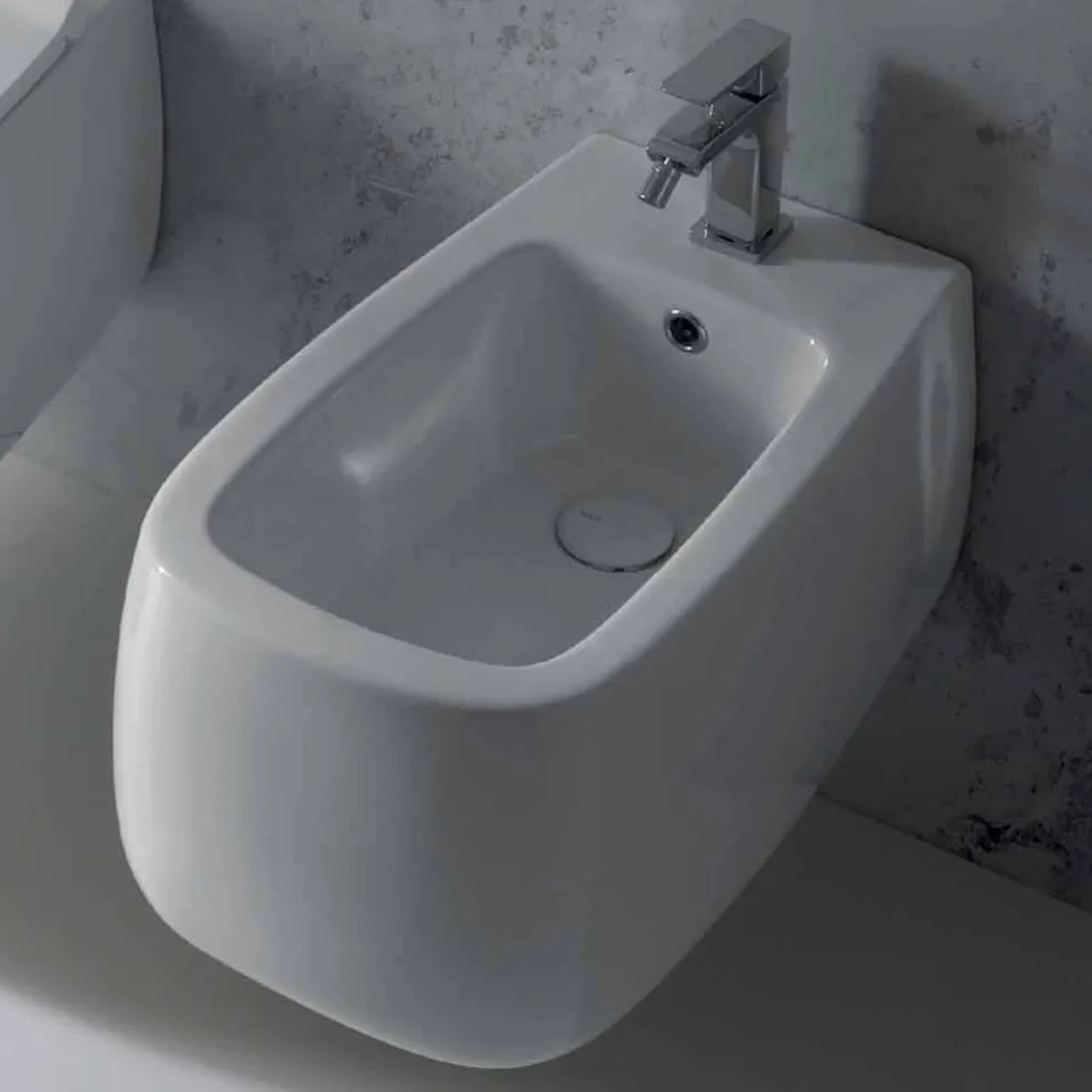Gaiola Design Wandbidet aus weißer Keramik, made in Italy