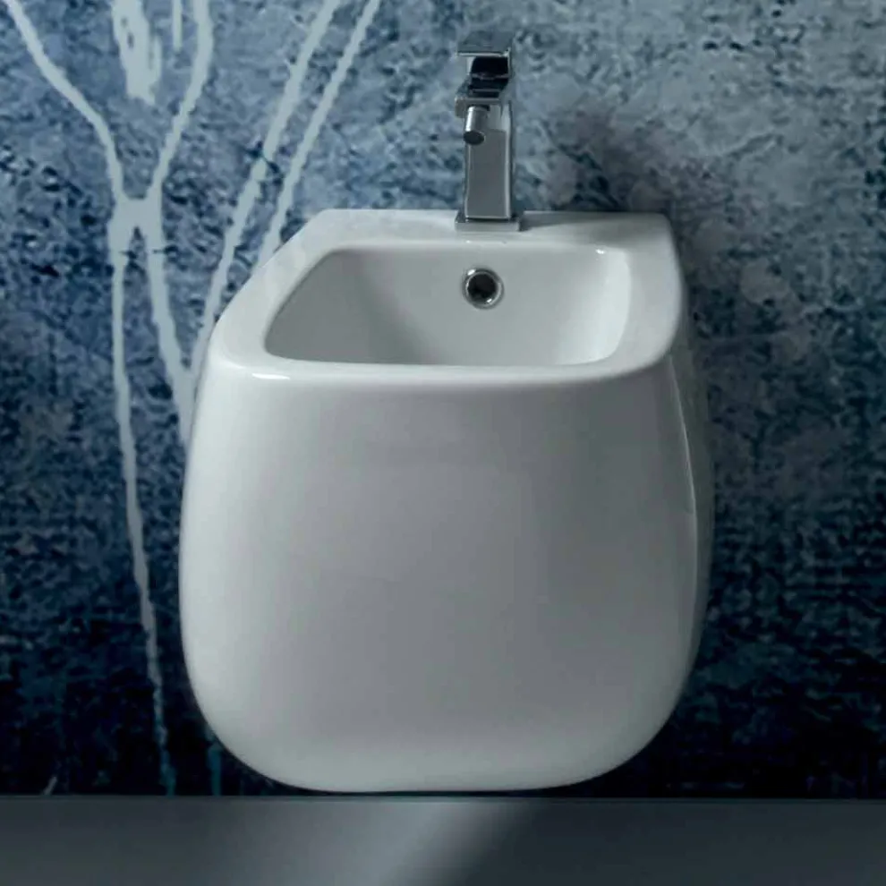 Gaiola Design Wandbidet aus weißer Keramik, made in Italy