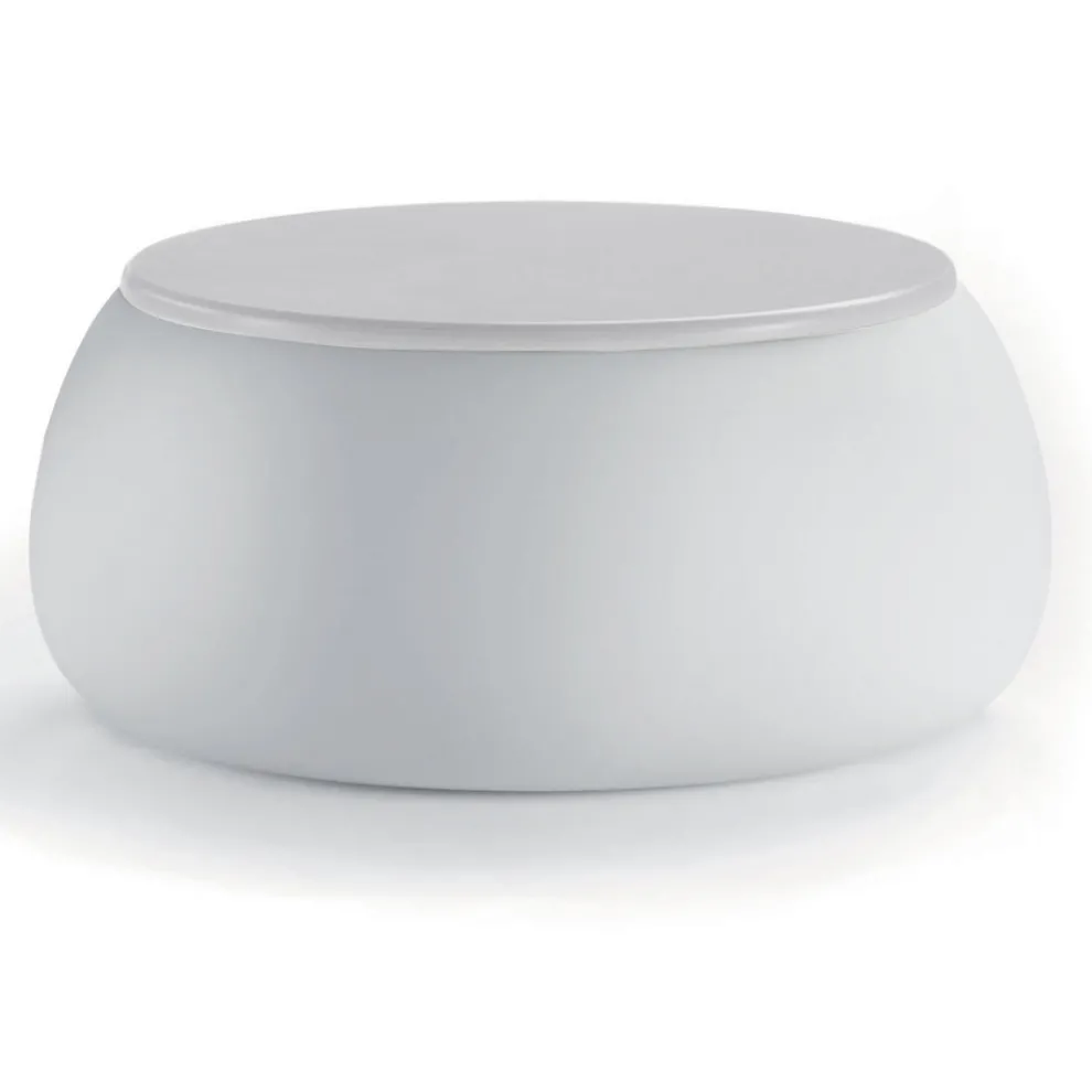 Garten-Couchtisch mit runder Platte aus Polyethylen Made in Italy - Tibaldo