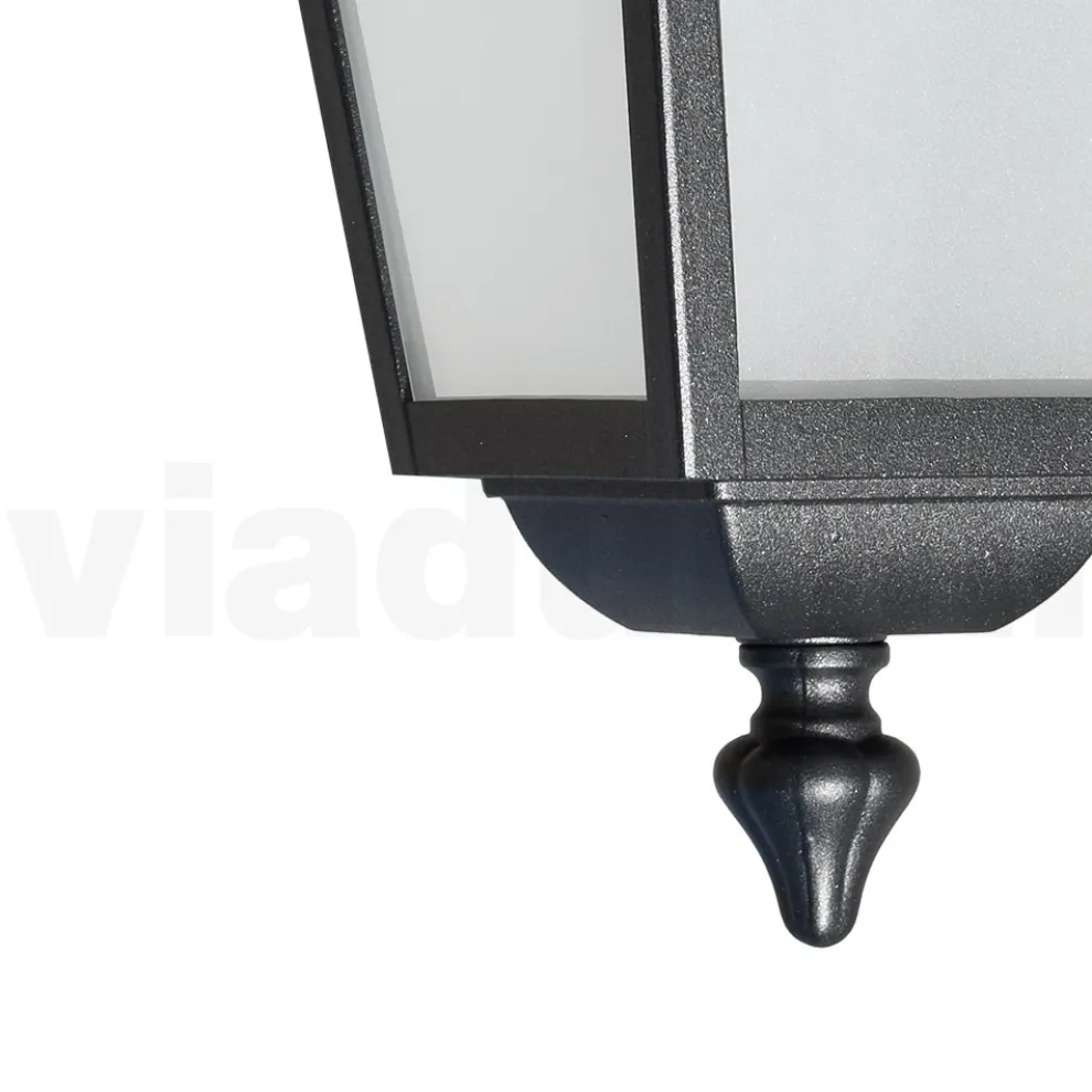 Gartendeckenlaterne aus anthrazitfarbenem Aluminium und sandgestrahltem Glas - Elric