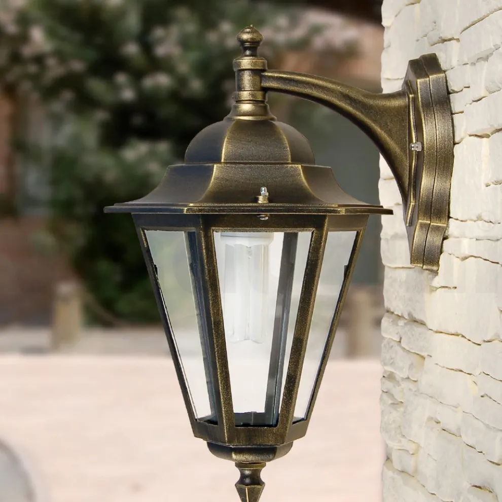 Gartenlampe aus transparentem Glas und 5 Aluminiumoberflächen - Pinako