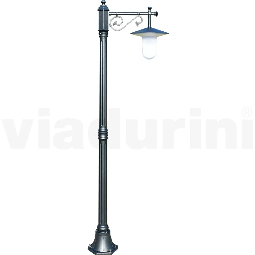 Gartenlampe im Vintage-Stil aus grauem Aluminium, hergestellt in Italien – Belen