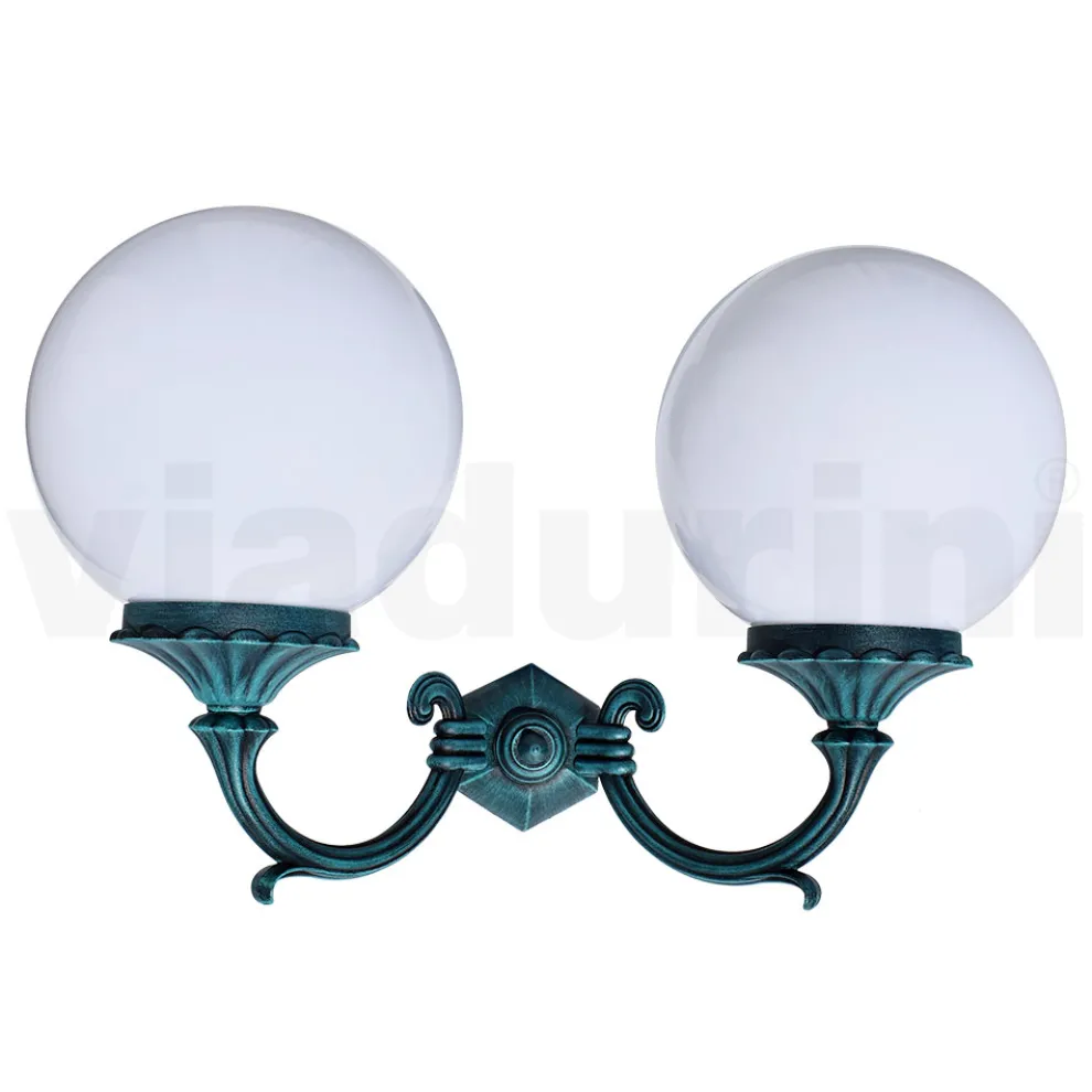 Gartenlampe mit 2 Acryllichtern und Aluminiumstruktur - Trovanero