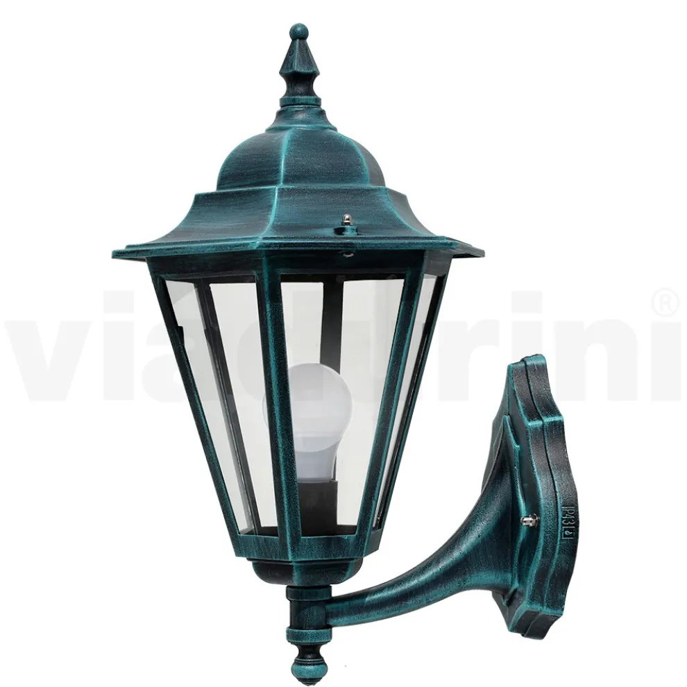 Gartenlaterne aus transparentem Glas und 5 Aluminiumoberflächen - Pinako