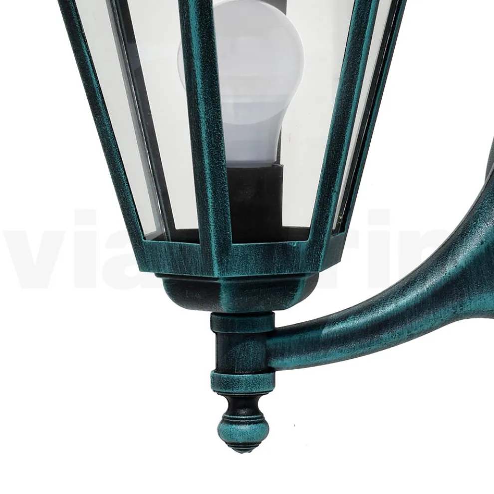 Gartenlaterne aus transparentem Glas und 5 Aluminiumoberflächen - Pinako