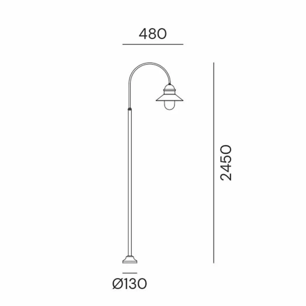 Gartenlaterne mit hohem oder niedrigem Bogen aus Messing und Kupfer - Edge von Il Fanale