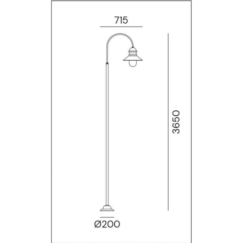Gartenlaterne mit hohem oder niedrigem Bogen aus Messing und Kupfer - Edge von Il Fanale