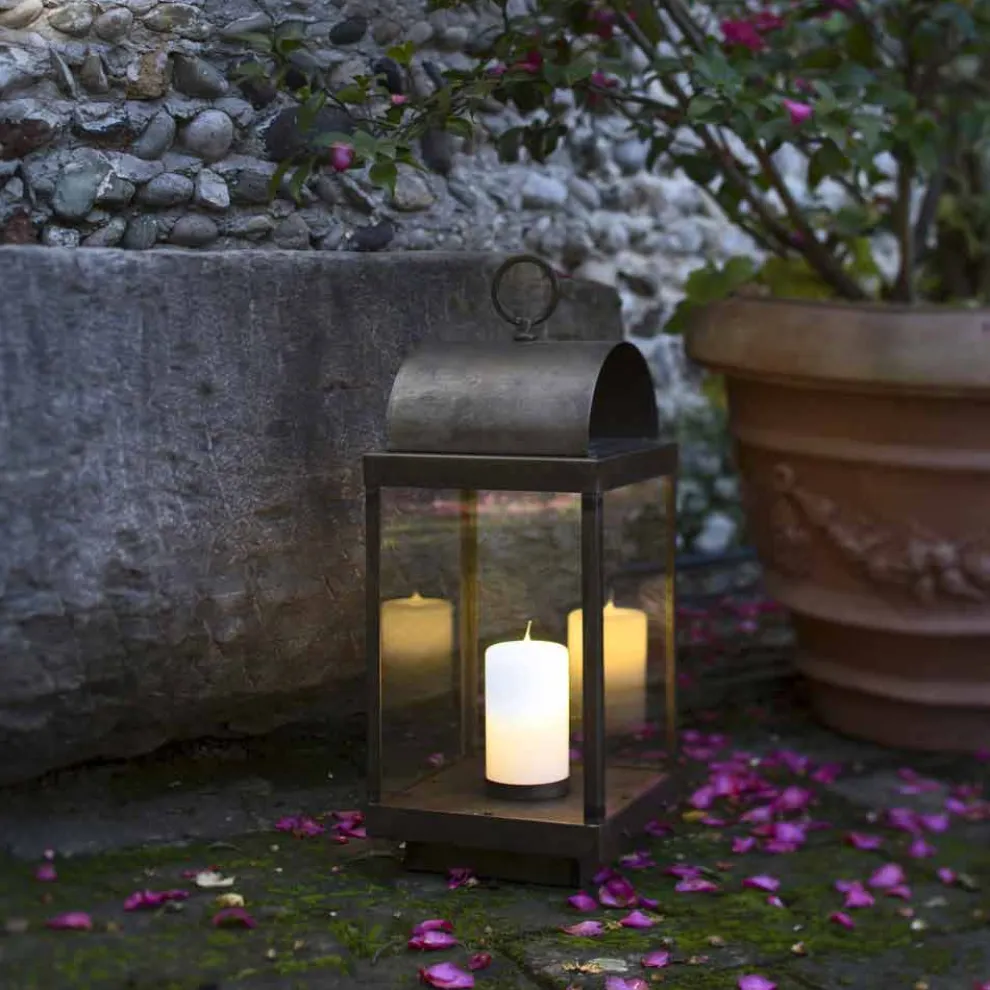 Gartenlaterne Windlichter aus Messing oder Eisen mit Kerzenhalter Il Fanale