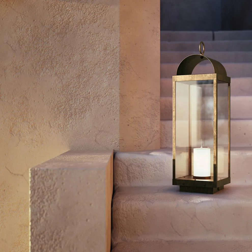 Gartenlaterne Windlichter aus Messing oder Eisen mit Kerzenhalter Il Fanale