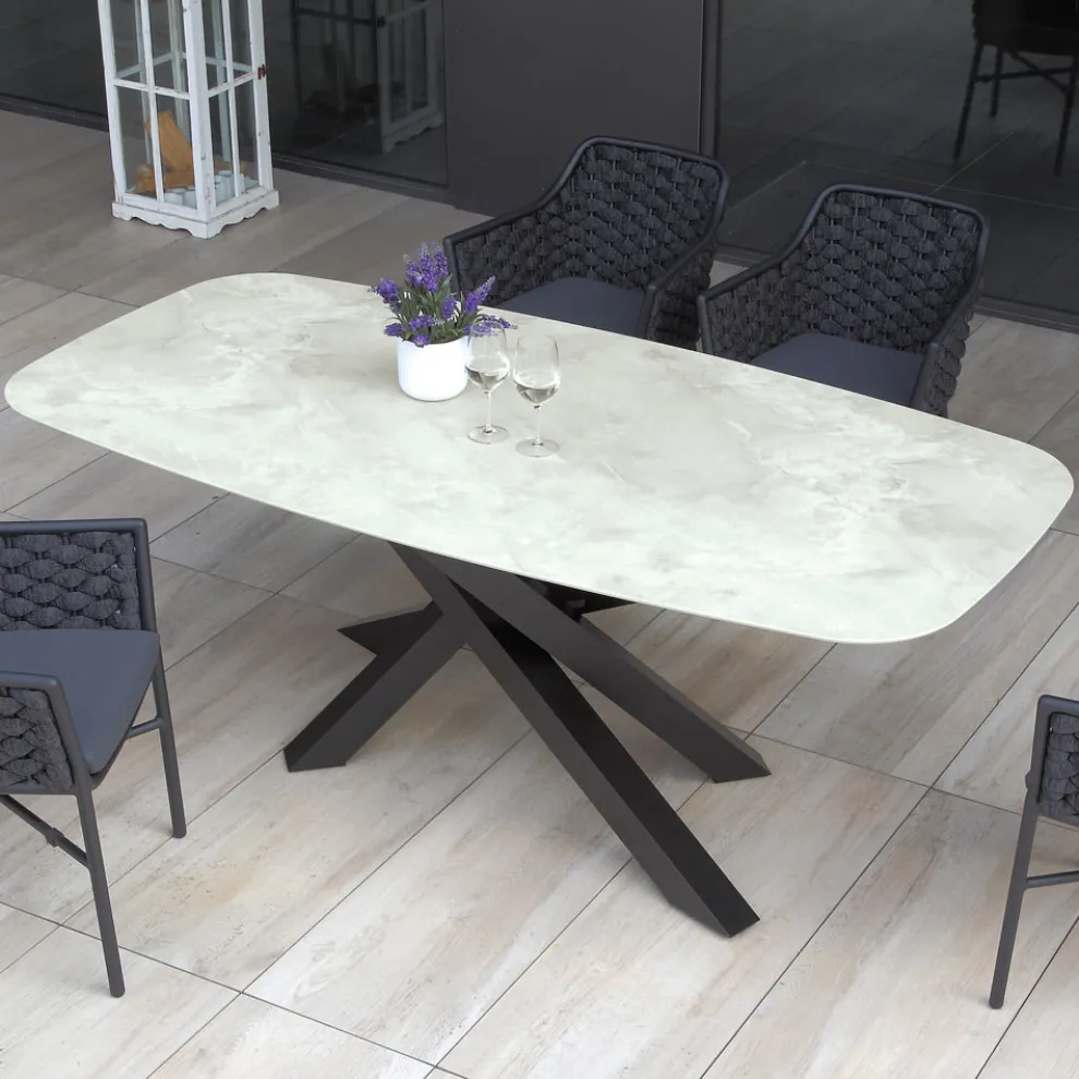 Gartentisch mit Aluminiumgestell und 12 mm laminierter HPL-Platte - Zefiro