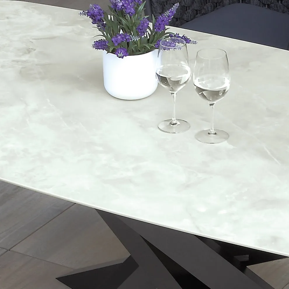 Gartentisch mit Aluminiumgestell und 12 mm laminierter HPL-Platte - Zefiro