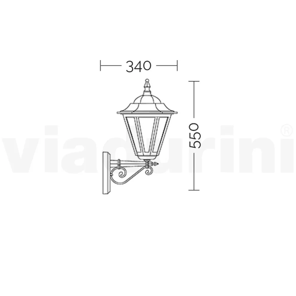 Gartenwandlaterne aus Aluminiumdruckguss Made in Italy - Pinako