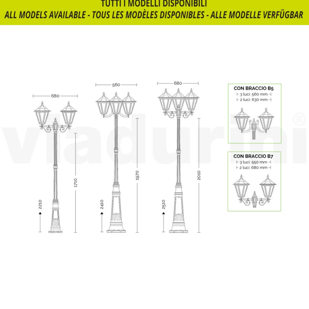 Gartenwandlaterne aus Aluminiumdruckguss Made in Italy - Pinako