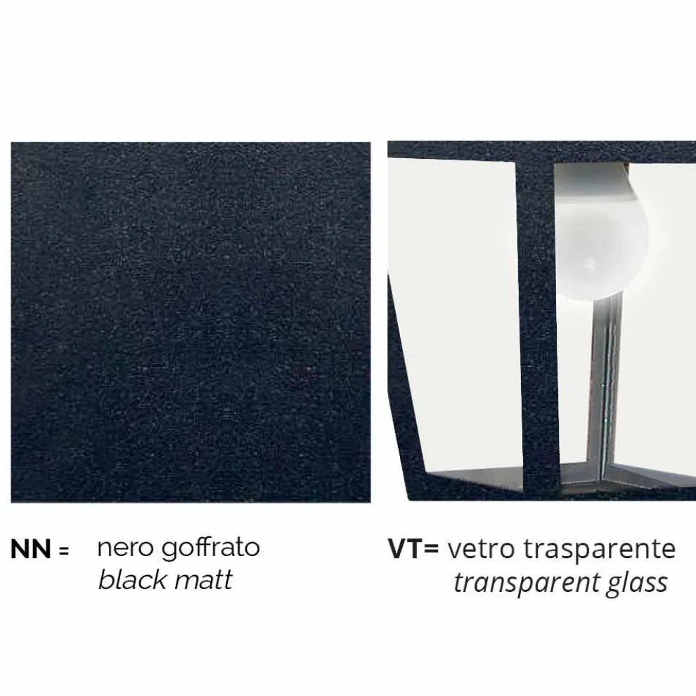 Gartenwandleuchte aus Aluminium, hergestellt in Italien, Aquilina