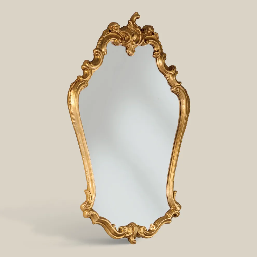 Geformter Barockspiegel mit Blattgoldrahmen Made in Italy - Precious