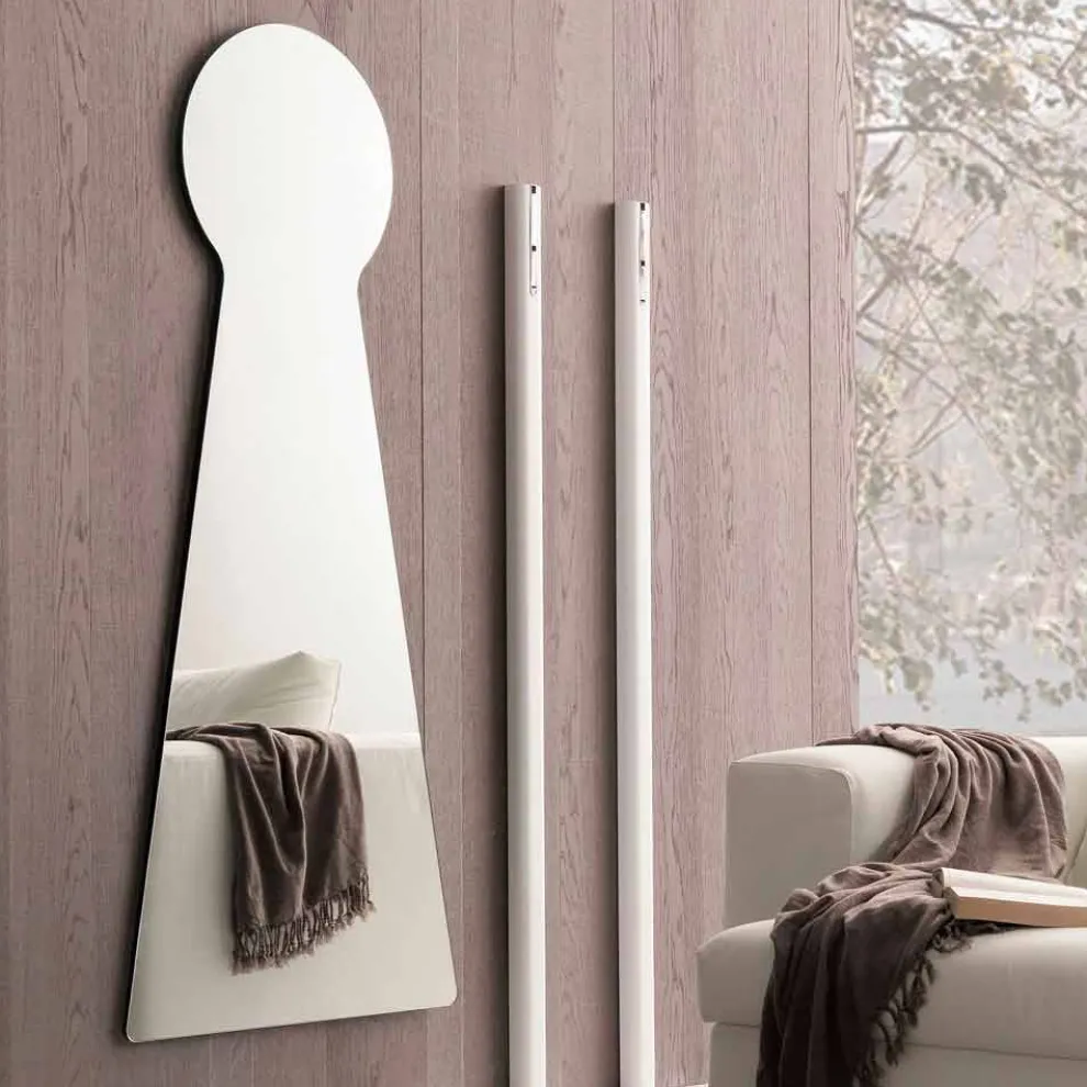 Geformter Wandspiegel mit Melaminplatte Made in Italy - Bromo