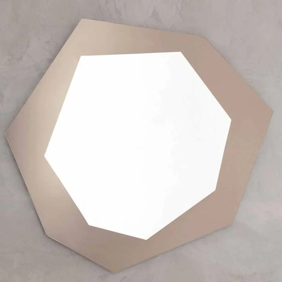 Geformter Wandspiegel mit Glasrahmen Made in Italy - Chlor