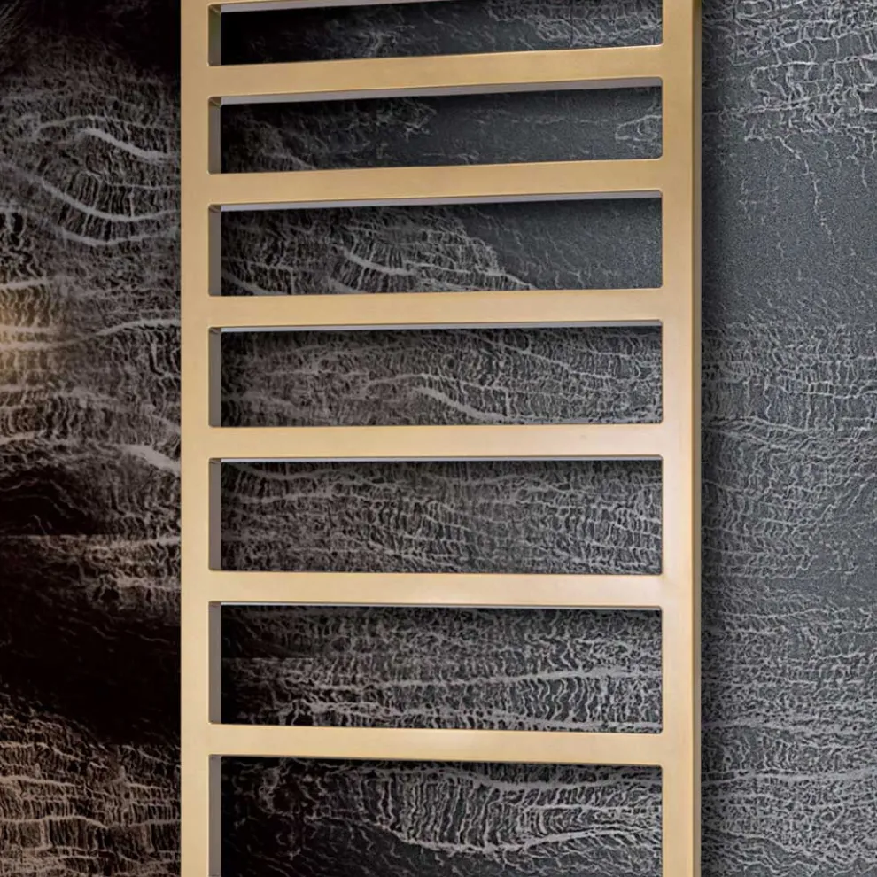 Gemischter Handtuchwärmer mit einfachen Linien aus Stahl, hergestellt in Italien – Pistazie