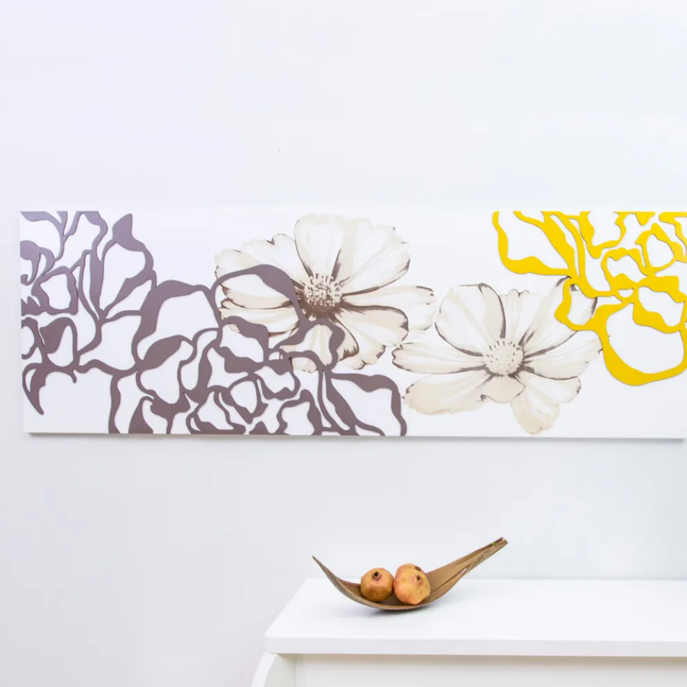 Gemälde mit Pfingstrosenblüten, hergestellt mit Laser, hergestellt in Italien – Freya