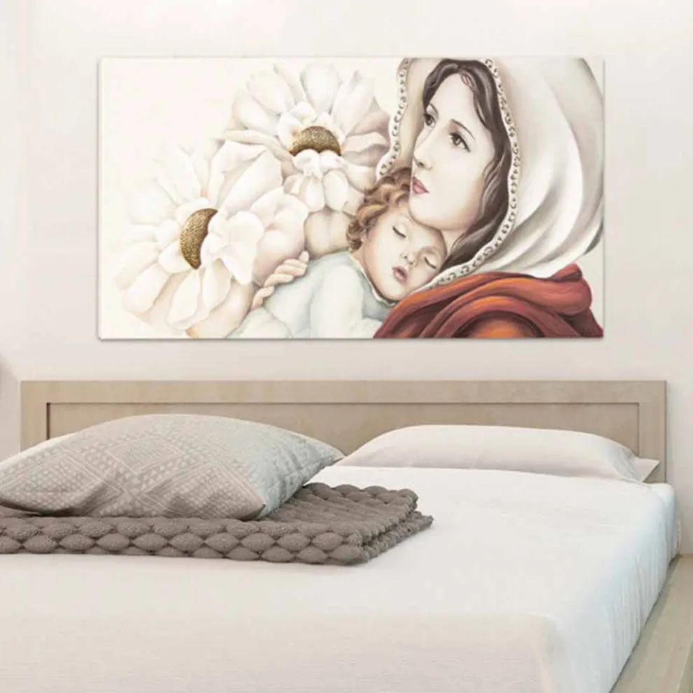 Gemälde Mutter und Kind mit Blattgold Dekor Scott