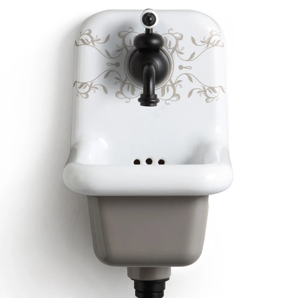 Gemustertes Keramik-Wandwaschbecken im Vintage-Stil 26 cm - Jordan