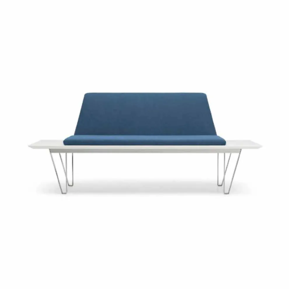 Gepolsterte Bank mit Stahlgestell und Mdf Modern Minimal Design - Gardena