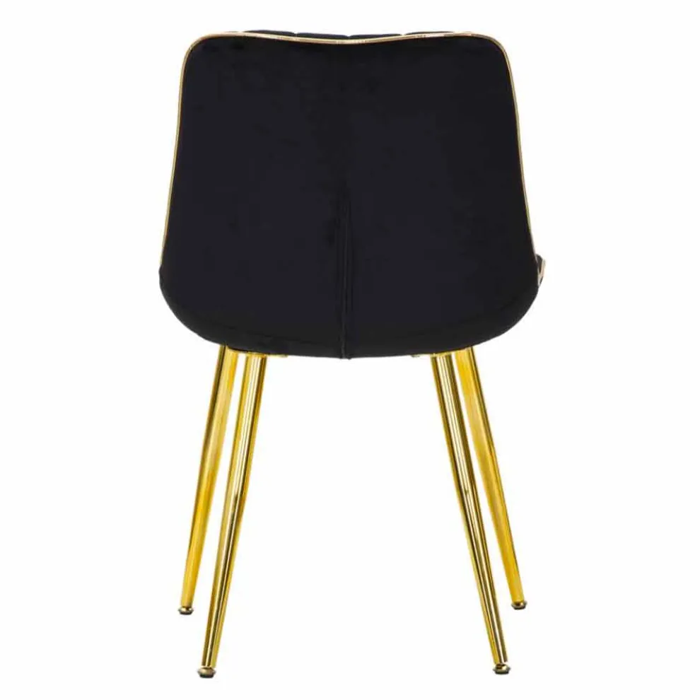 Gepolsterter Design Esszimmerstuhl aus Holz und Stoff, 2 Stück - Kolly