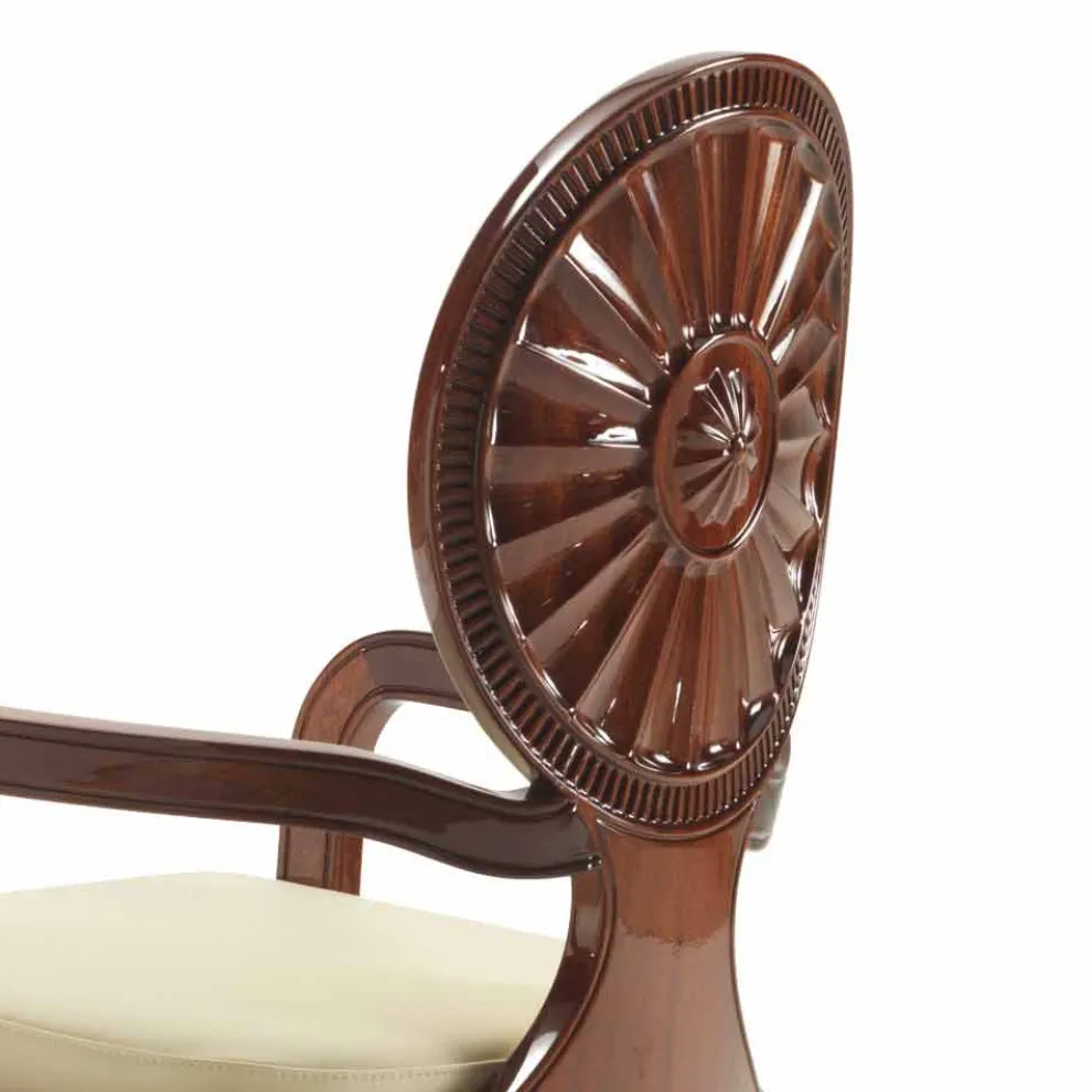 Gepolsterter Esszimmer Stuhl aus glattem Holz, 51x53cm, Design Nicole