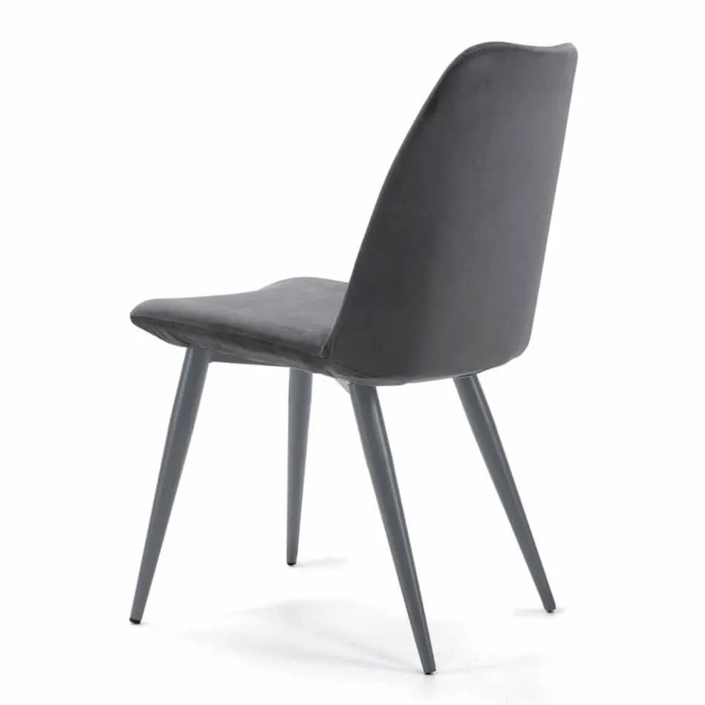 Gepolsterter Esszimmerstuhl mit lackiertem Stahlgestell – Granella