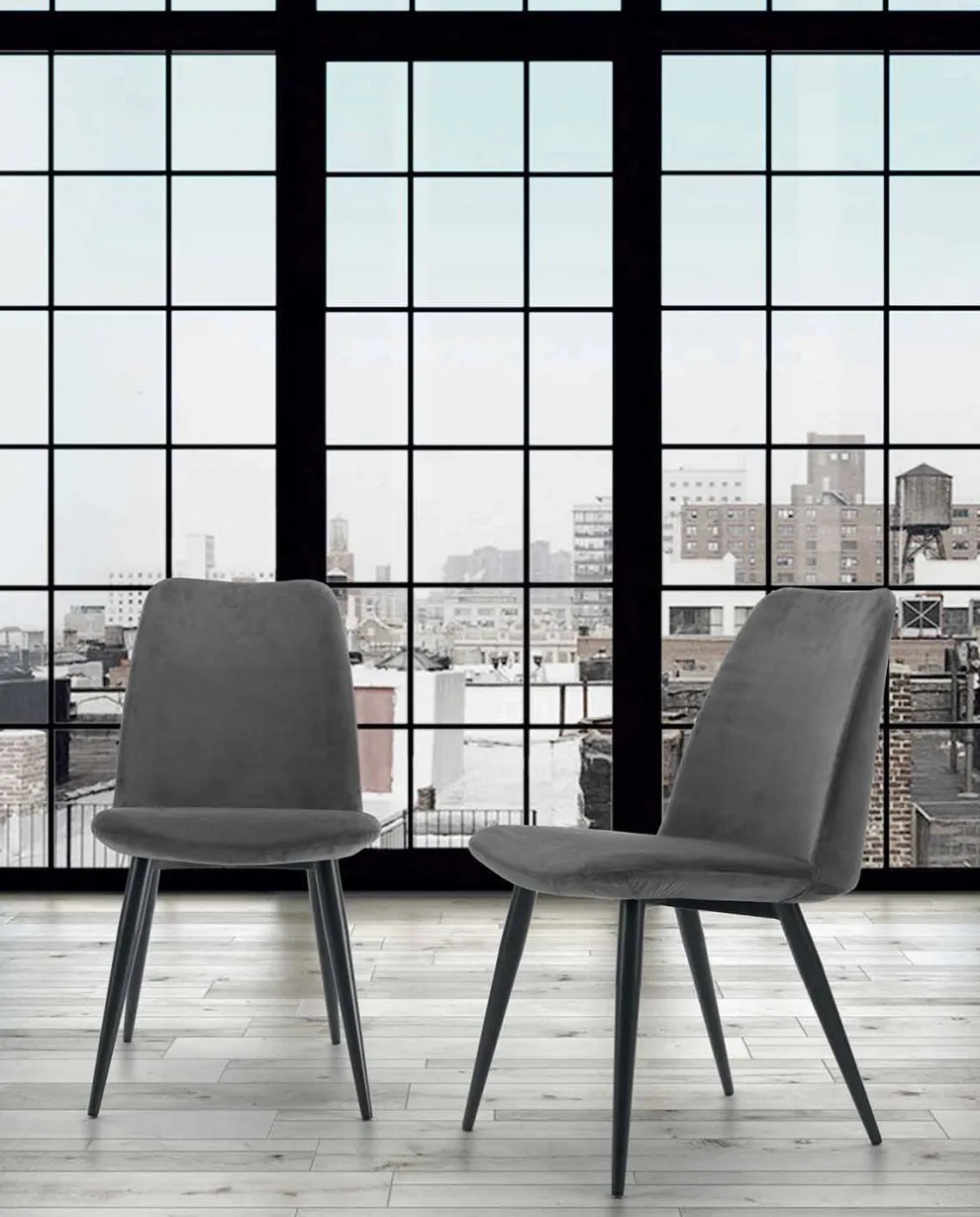 Gepolsterter Esszimmerstuhl mit lackiertem Stahlgestell – Granella