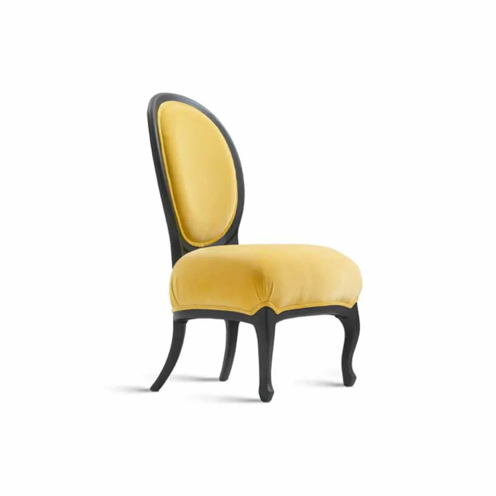 Gepolsterter Esszimmer Stuhl aus massivem Nussbaumholz, 67x60 cm Tati