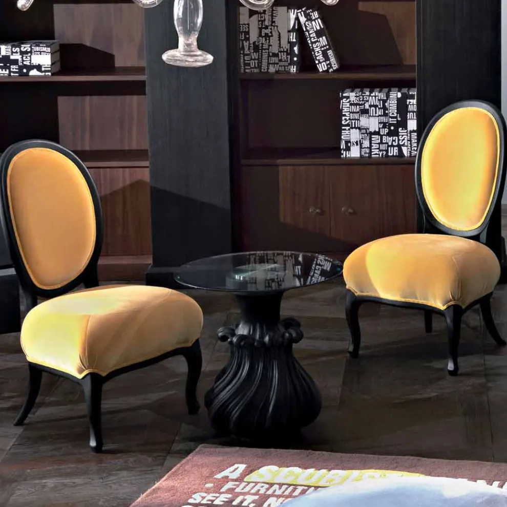 Gepolsterter Esszimmer Stuhl aus massivem Nussbaumholz, 67x60 cm Tati