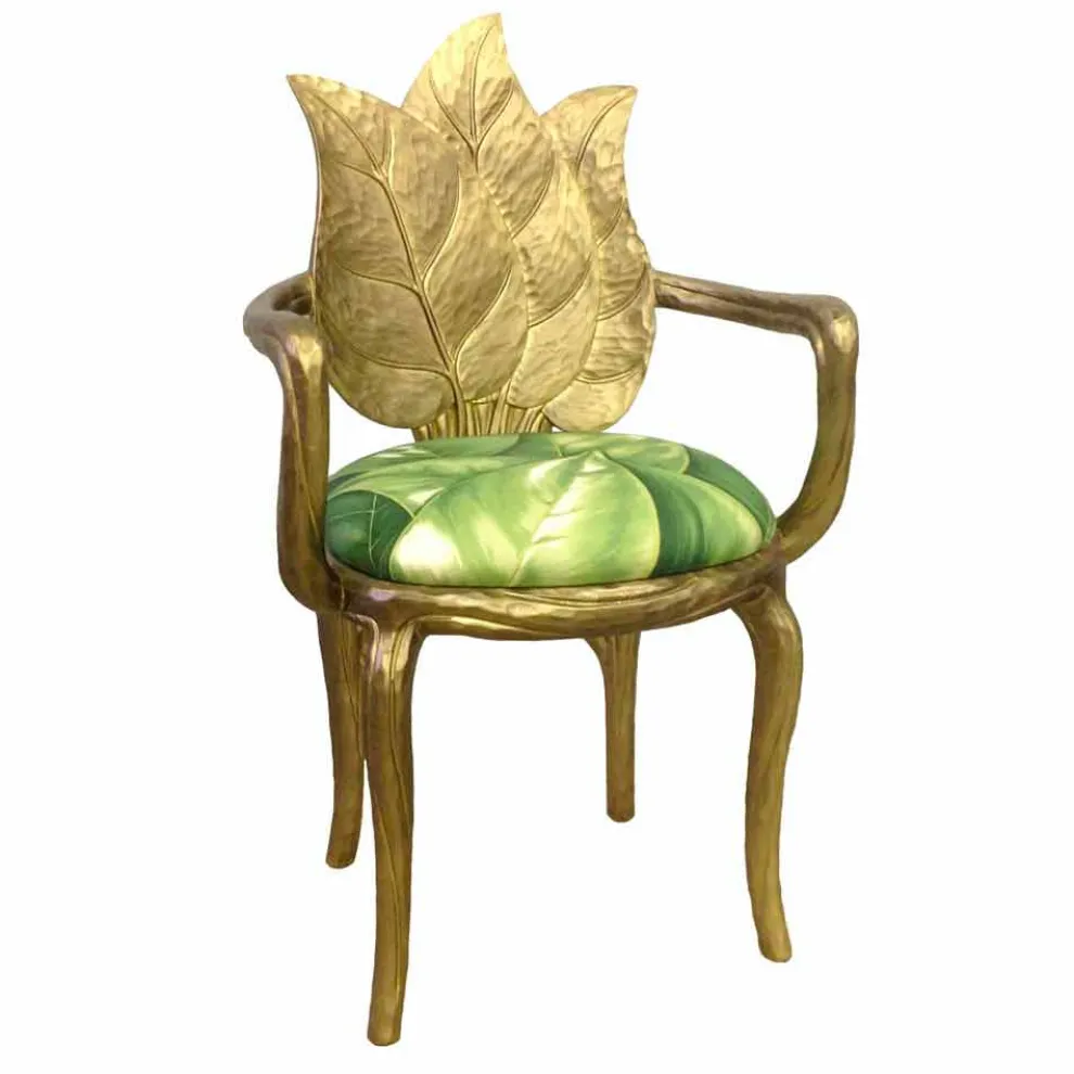 Gepolsterter goldfarbener Esszimmer Stuhl,modernes Design Italy Daniel