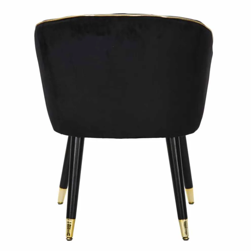 Gepolsterter Sessel aus Stoff und Holz für Wohnzimmer, modernes Design - Maddy