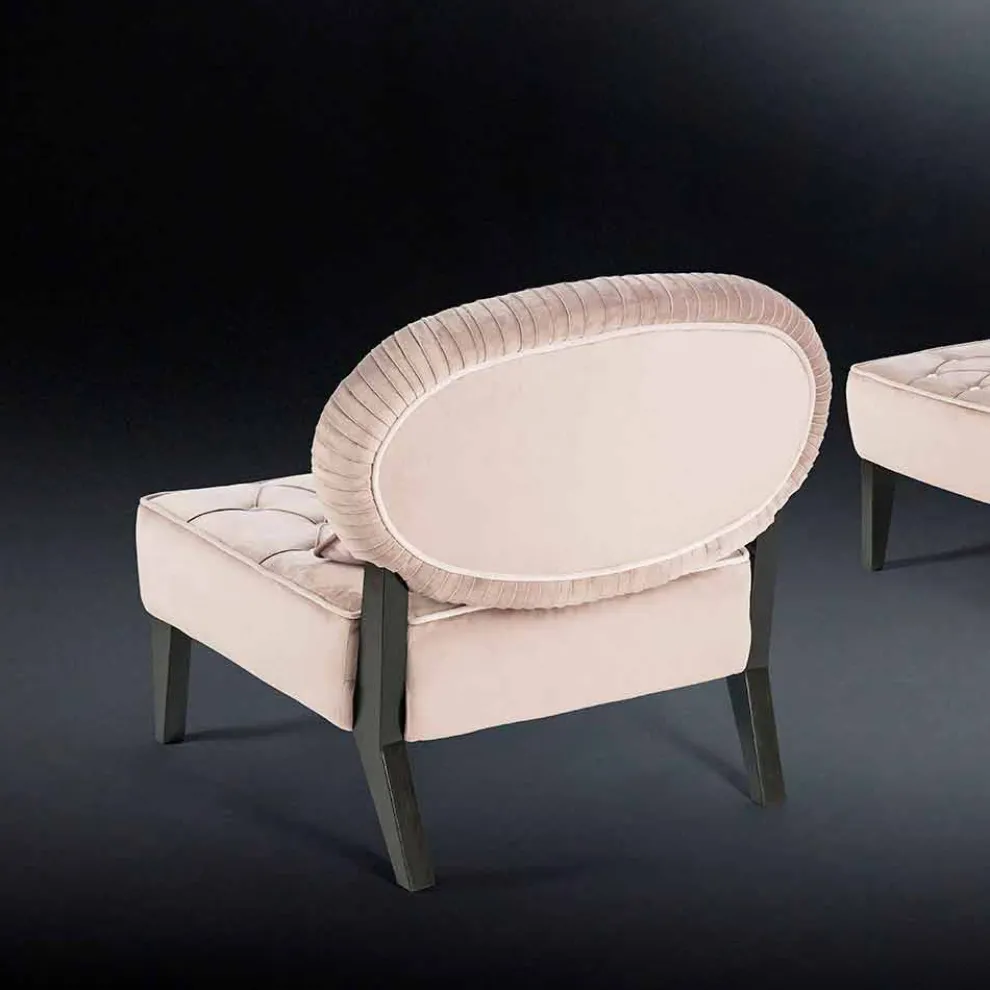 Gepolsterter Sessel aus Samt im Capitonnè Stil Elizabeth