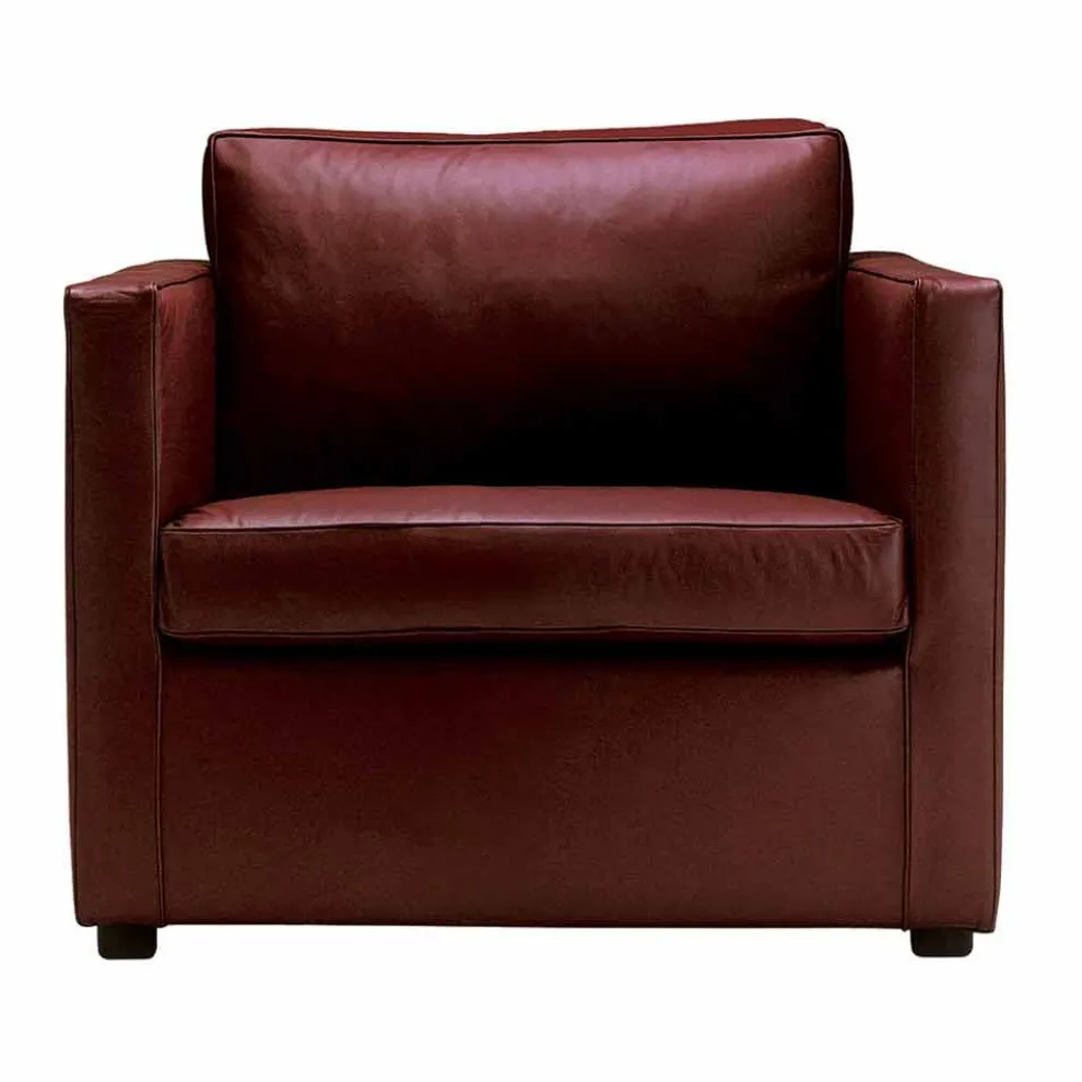 Gepolsterter und lederbezogener Loungesessel Made in Italy - Centauro