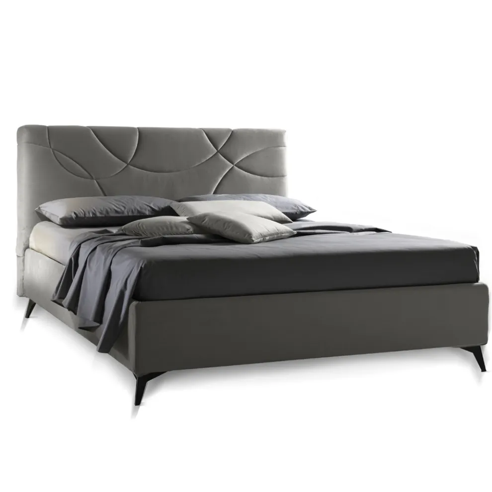 Gepolstertes Doppelbett mit Aufbewahrungsbox Made in Italy - Sonnenblume