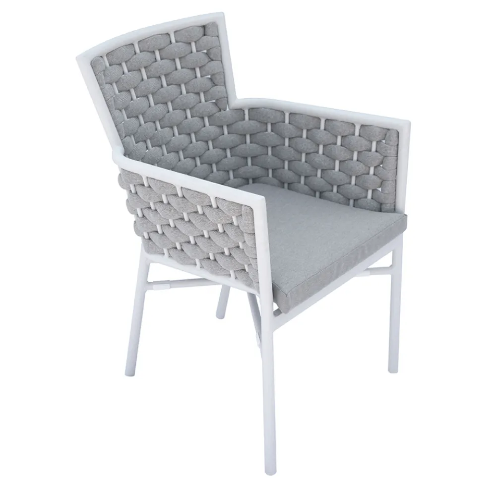 Stapelbarer Stuhl mit gepolsterten Seilarmlehnen und Rückenlehne - Gardenia