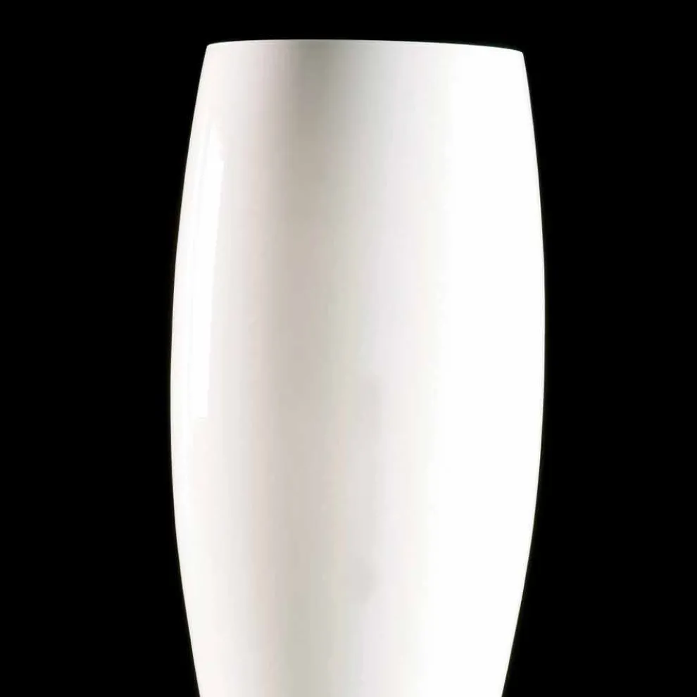 Dekorative Vase aus weißem und transparentem Glas, handgefertigt in Italien - Crezia