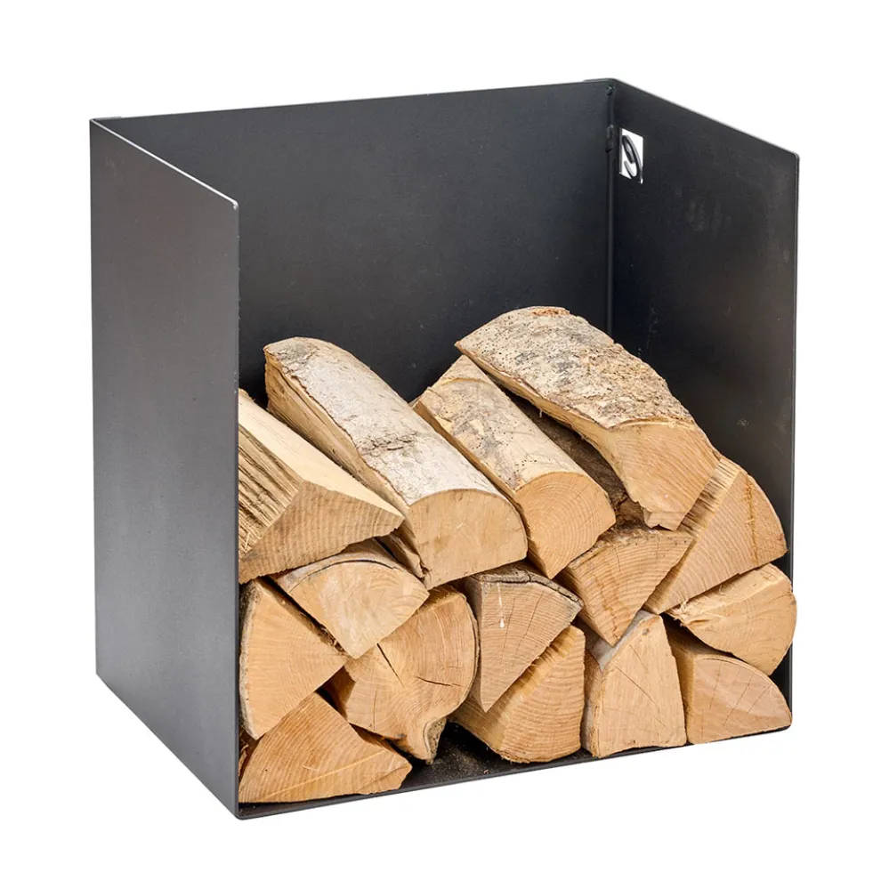 Brennholzhalter aus schwarz lackiertem Stahl Made in Italy - Fiamme